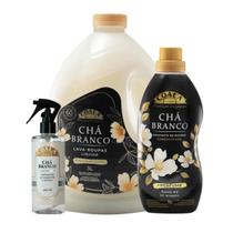 Kit Rotina Completa Coala Laundry Chá Branco Lava-Roupas Líquido 3L + Amaciante 1L + Odorizante 260ml