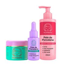 Kit Rotina Kokeshi Pele de Porcelana Sabonete Sérum Antiacne