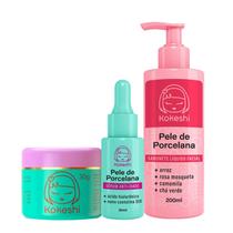 Kit Rotina Kokeshi Pele Porcelana Sabonete Sérum Antiidade