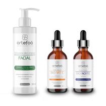Kit Rotina Skincare Sabonete + Serum facial noite +Serum facial Bio Vit C Medcombo