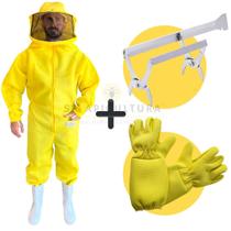 Kit Roupa Apicultor Luva SR Antiferroão e S. Q. C/ Formao