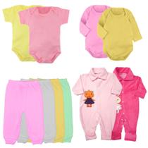 Kit Roupa Bebê 10 Pçs Body Mijão Macacão Plush Menino Menina