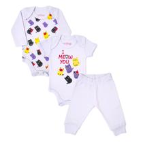 Kit Roupa Bebê 3 Peças Body E Mijão Enxoval Maternidade