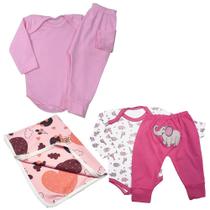 Kit Roupa Bebê 5 Pçs Presente Chá Bebê Menino Menina Enxoval