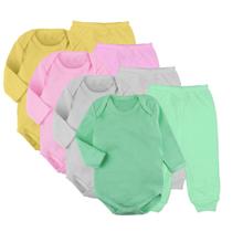 Kit Roupa Bebê 8 Peças Body Manga Longa Mijão Menino Menina