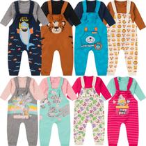 kit Roupa Bebê 8 peças Jardineira e Body Manga Longa Menino Menina Material Suedine 100% Algodão tamanhos P M G 1 2 3 kit Roupa Bebê 8 peças Jardineira e Body Manga Longa Menino Menina Material Suedine 100% Algodão tamanhos P M G 1 2 3