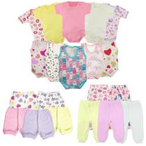 Kit Roupa Bebê Body Mijão Regata Short 20 Pçs Enxoval Verão Kit Roupa Bebê Body Mijão Regata Short 20 Pçs Enxoval Verão