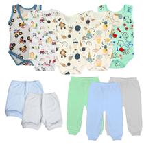 Kit Roupa Bebê Recém Nascido Verão 10 Pçs Enxoval Body Short