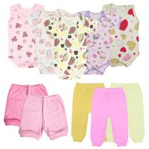 Kit Roupa Bebê Recém Nascido Verão 10 Pçs Enxoval Body Short Kit Roupa Bebê Recém Nascido Verão 10 Pçs Enxoval Body Short