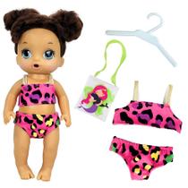 Kit roupa boneca para baby alive 4 pçs biquini bolsa sereia