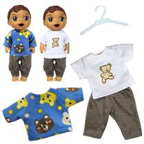 Kit roupa boneca para baby alive 4 peças - inverno urso
