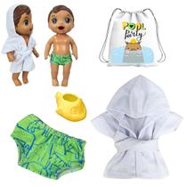 Kit roupa boneca para baby alive 4 peças - pool party capivara - CASINHA 4