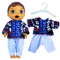 Kit roupa boneca para baby alive - inverno esportivo - 3 pçs