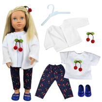 Kit roupa boneca para our generation e reborn 36/46cm 6 peças - cerejinha