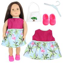 Kit roupa boneca para our generation - tropical - 4 pçs