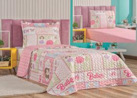 Kit roupa cama cobre leito solteiro menino ou menina + lencol infantil 02 pecas micro percal 150 fios