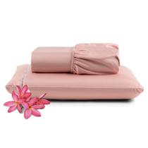 Kit Roupa Cama Jogo De Lençol Solteiro Ponto Palito 2 PC ROSE 100% Algodão Clinica Hotel Presidio