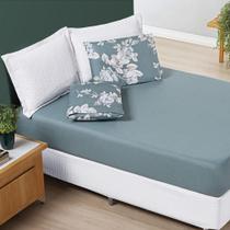 Kit Roupa Cama Queen Size Nyla 200 Fios VERDE