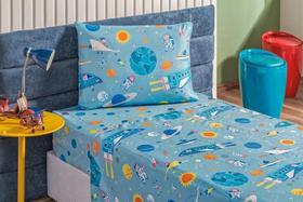 Kit Roupa Cama Solteiro Infantil Menina 3P - En - Astronauta