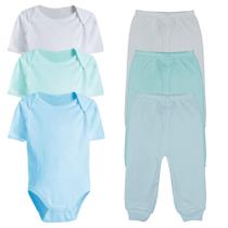 Kit Roupa De Bebê 06 Pçs Body Manga Curta Mijão