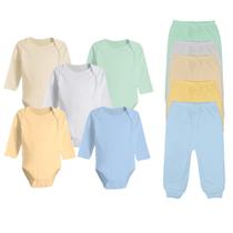 Kit Roupa De Bebê 10 pçs Body Manga Longa E Mijão Menino Menina