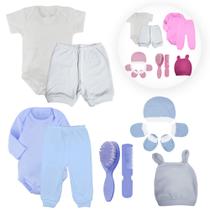 Kit Roupa de Bebê 10 Peças Enxoval Body Short e Acessórios