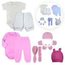 Kit Roupa de Bebê 10 Peças Enxoval Body Short e Acessórios Kit Roupa de Bebê 10 Peças Enxoval Body Short e Acessórios