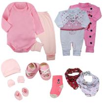 Kit Roupa de Bebê 11 Pçs Body Mijão Macacão e Acessório Bebê Kit Roupa de Bebê 11 Pçs Body Mijão Macacão e Acessório Bebê