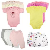 Kit Roupa de Bebê 12 Peças Body Manga Curta e Mijão e Shorts Kit Roupa de Bebê 12 Peças Body Manga Curta e Mijão e Shorts