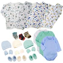 Kit Roupa de Bebê 21 Peças Body Pijama Kit Touquinha e Meias Kit Roupa de Bebê 21 Peças Body Pijama Kit Touquinha e Meias