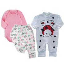 Kit Roupa de Bebê 3 Pças Body Macacão Mijão Bebê Confortável Kit Roupa de Bebê 3 Pças Body Macacão Mijão Bebê Confortável