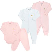 Kit Roupa de Bebê 3 peças Body e Macacão 100% Algodão Baby Duck Kit Roupa de Bebê 3 peças Body e Macacão 100% Algodão Baby Duck