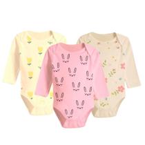 Kit Roupa De Bebê 3 Peças Body Estampado Manga Longa Algodão