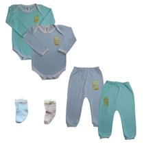 Kit Roupa De Bebe 3 Peças Conjunto Body Manga Longa Suedine
