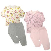 Kit Roupa de Bebê 4 Pçs Camiseta Manga Curta e Longa e Mijão - Koala Baby