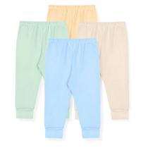 Kit Roupa de Bebê 4 Peças Calça Mijão Suedine Liso Vira Pé