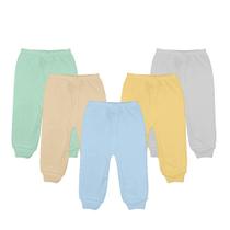 Kit Roupa de Bebê 5 Peças Calça Mijão Liso Malha Pé Aberto Kit Roupa de Bebê 5 Peças Calça Mijão Liso Malha Pé Aberto