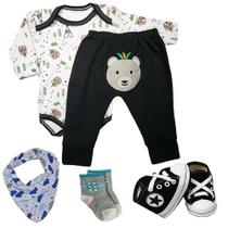 Kit Roupa de Bebê 5 Peças Conjunto Body e Mijão e Acessórios - Koala Baby