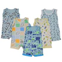 Kit Roupa De Bebê 5 Peças Macacão Regata Banho De Sol Verão