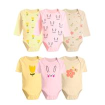 Kit Roupa de Bebê 6 Peças Body Manga Longa e Curta Estampado Kit Roupa de Bebê 6 Peças Body Manga Longa e Curta Estampado