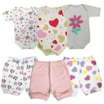 Kit Roupa de Bebê 6 Peças Body Regata e Manga Curta e Shorts - Koala Baby Kit Roupa de Bebê 6 Peças Body Regata e Manga Curta e Shorts - Koala Baby