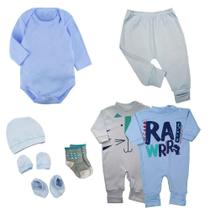 Kit Roupa de Bebê 8 Pçs Body Mijão Macacão e Acessórios Bebê Kit Roupa de Bebê 8 Pçs Body Mijão Macacão e Acessórios Bebê