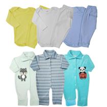 Kit Roupa de Bebê 9 Pçs Macacão Plush e Conjuntos Body Mijão Kit Roupa de Bebê 9 Pçs Macacão Plush e Conjuntos Body Mijão