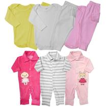 Kit Roupa de Bebê 9 Pçs Macacão Plush e Conjuntos Body Mijão Kit Roupa de Bebê 9 Pçs Macacão Plush e Conjuntos Body Mijão