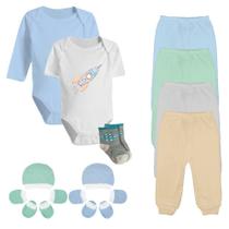 Kit Roupa de Bebê Body Mijão Meias Kit Touca 13 Peças Básico