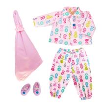 Kit Roupa de Boneca Luxo Adora Doll e Reborn Pijaminha Pompom Laço de Fita