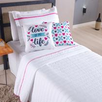 Kit Roupa De Cama 4 Peças Solteiro Inove Cobre Leito