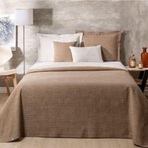 Kit Roupa de Cama 5 Peças QUEEN Jacquard Dual Bege - Tô Decorando