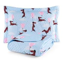 Kit Roupa de Cama Azul Solteiro 2 Peças Moderno Cama Posta