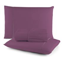 Kit Roupa de Cama Lençol Casal Queen 3 Peças 400 Fios Micropercal Com Elástico Super Macio